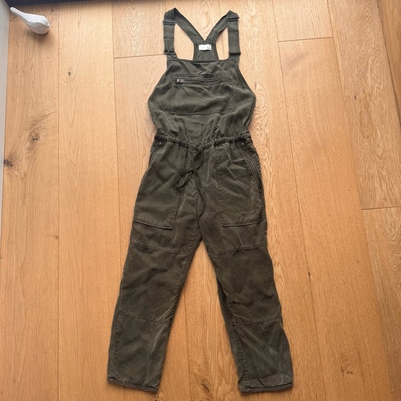 Aritzia Wilfred Free OLIVE Green Lyocell Valletta‎ Overalls Jumpsuit XXS - Picture 3 of 17